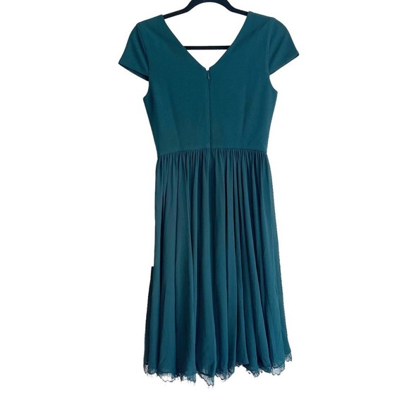 Dress The Population Corey Pine Fit & Flare Chiffon Dress Women's Size M NWT - Picture 6 of 12